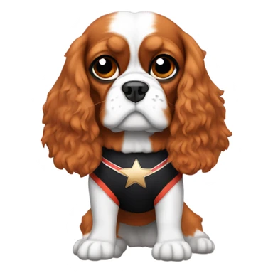 Cavalier King Charles wearing a wrestling outfit  sticker