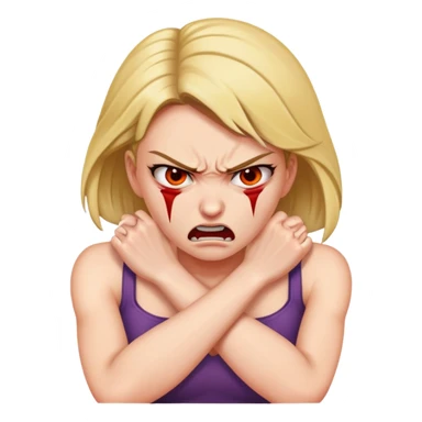 Angry women strangling herself sticker