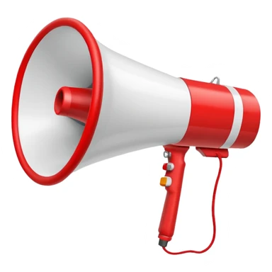 megaphone white & red sticker