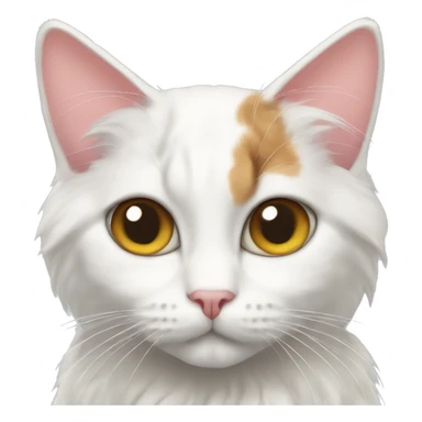 Turkish angora calico cat wearing a giant bow sticker