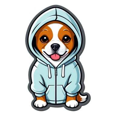 dog wearing a hoodie sticker