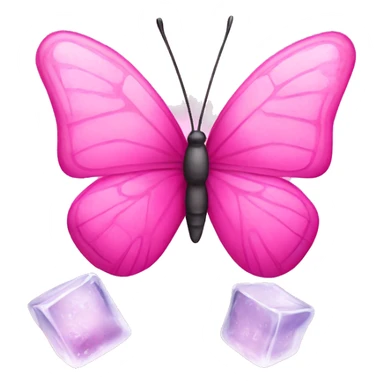 Pink butterfly ice cubes  sticker
