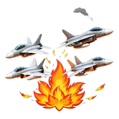 Fighter jets dropping bombs sticker