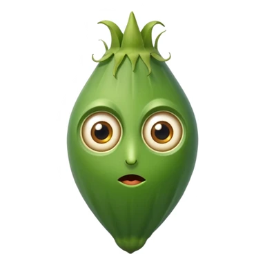 bhindi keeping the shape normal with big eyes sticker