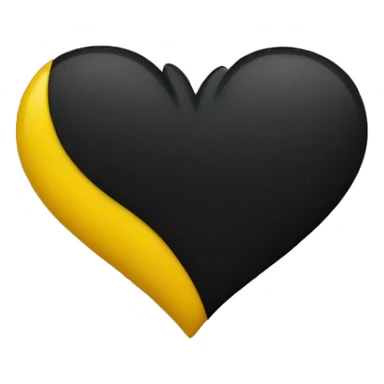 Half black and yellow heart sticker