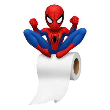 Spiderman with toilet paper sticker