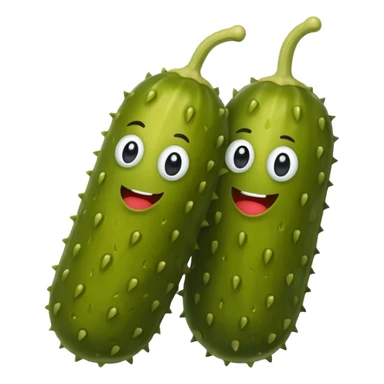 A pickle with two pickleballs sticker