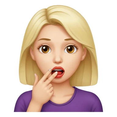 Una mujer mordiendose el dedo, sin la lengua para afuera y que el dedo este más omenos adentrod de la boca EL DEDO ADENTRO DE LA BOCA sticker