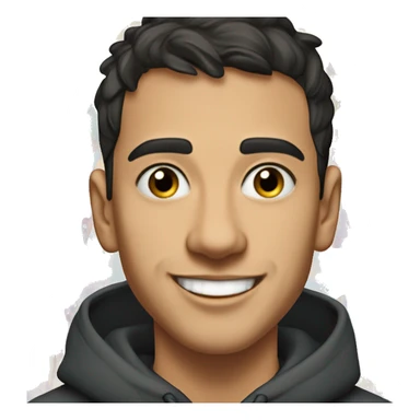 Create a playful portrait of Hasbulla Magomedov, a young man with a round face, short dark hair, and a joyful smile. He’s wearing a casual hoodie, with an energetic urban background filled with colorful graffiti, capturing his vibrant personality sticker