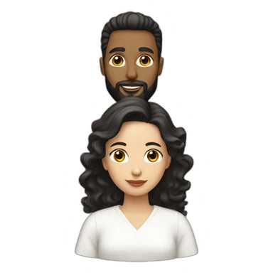 White-man-with-a-smooth-black-hair-cut-fade-and-a-black-beard-kissing-a-white-woman-with-long-brown-waved-hair sticker