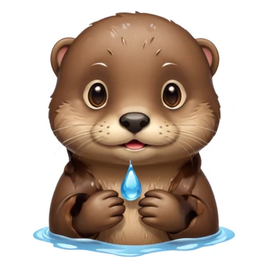 otter with a drop of sweat, cute expression sticker