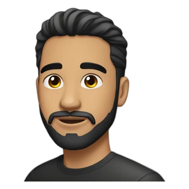 25 year old Hispanic man with a beard and thick eyebrows light skin, black shirt and side fades sticker