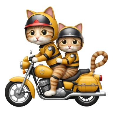 cats riding motorcycle sticker