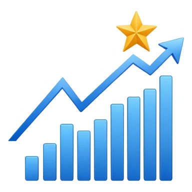 reports icon for site navigation. chart goes up and to the right sticker
