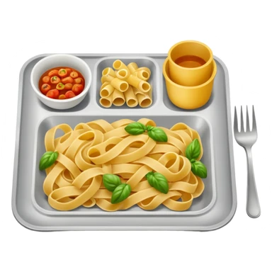 rectangle tray meal with  pasta sticker