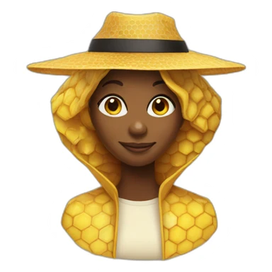 beekeeper black lady honey comb sticker
