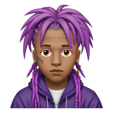 Juice WRLD rapper with purple dreadlocks sticker