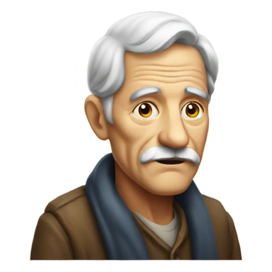 thoughtful old man portrait sticker