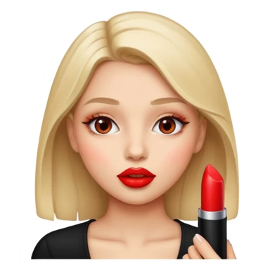 girl applying lipstick sticker