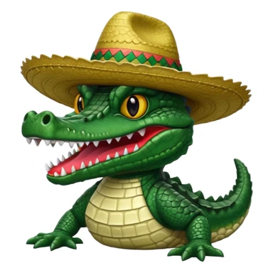 caiman con sombrero que no se ea infantil sino imponente sticker