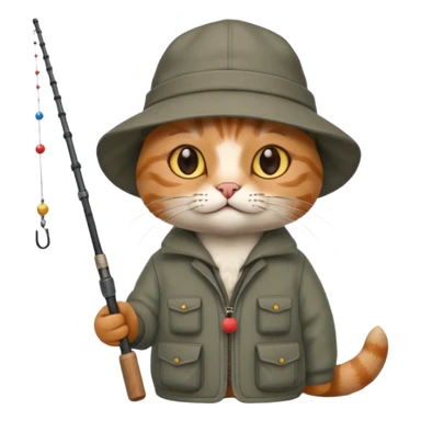 cat fisherman sticker