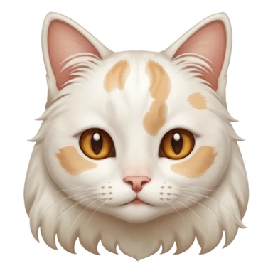 gato blanco con manchitas marrones y pelo largo con ojos de enamorado sticker