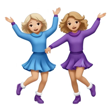 girls dancing while snow is coming down sticker