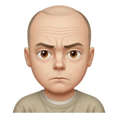 Carl from Sling Blade, serious expression, recognizable features, neutral background sticker