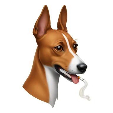 a basenji dog smoking  sticker