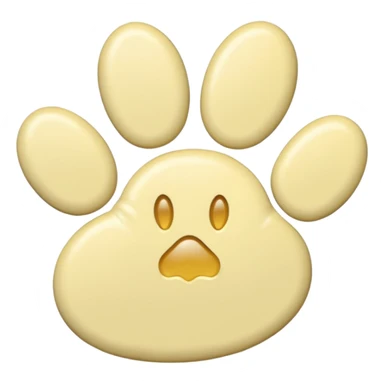 a pale pastel yellow pawprint sticker