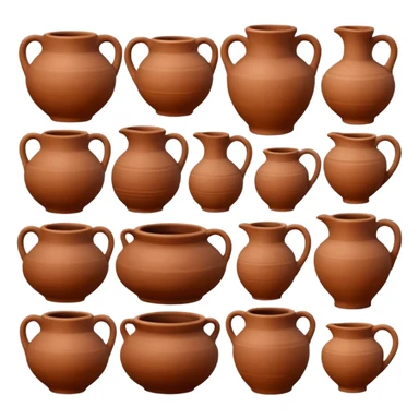 clay pottery with diffetent motifs sticker