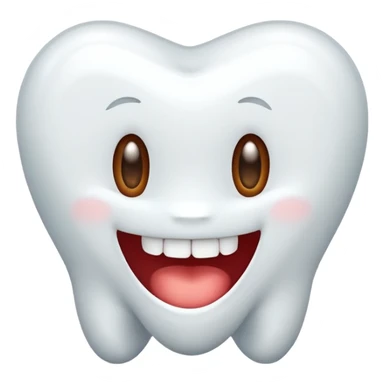 white tooth with a cute expression sticker