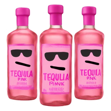 3 bottles of tequila pink sticker
