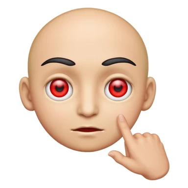 red eyes emoji with a pointing hand sticker