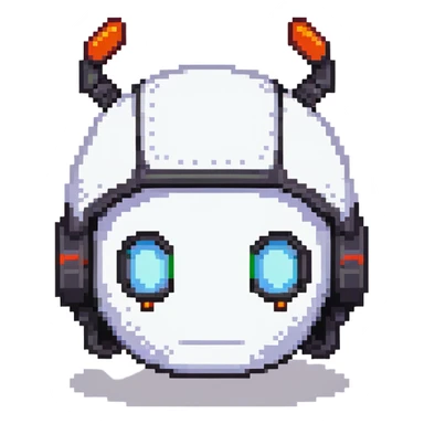 Black bomberman head only, sleek helmet with sharp antenna, cool white face, mysterious eyes, pixel art style sticker
