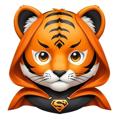 tiger face with superhero cape for Twitch emote sticker