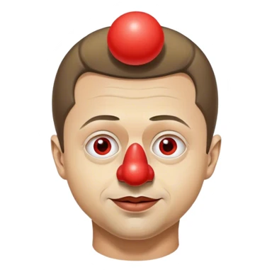 Volodymyr Zelenskyy war-clown with red clown nose sticker