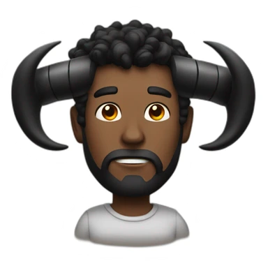 bold guy with black horns sticker