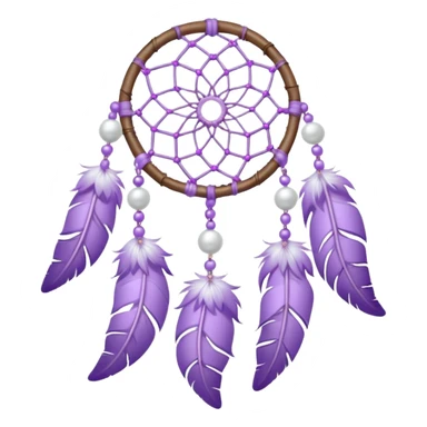 Pastel Violet lavender dreamcatcher, white bead pearls  sticker