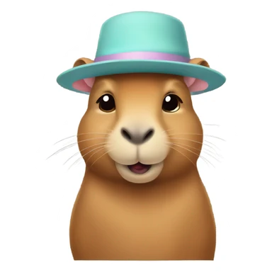 capybara in a hat with bunny ears sticker