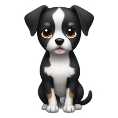 Black small dog with White spot in the belly sticker