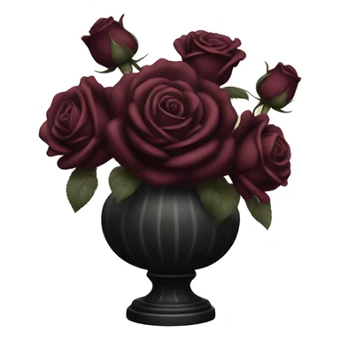 Vintage black and burgundy roses in vase sticker