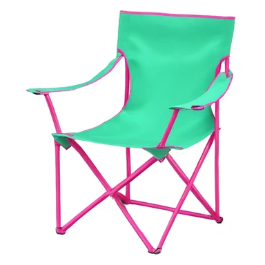 Realistic mint green and hot pink folding outdoor chair. sticker