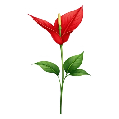 single Anthurium, straight stem sticker