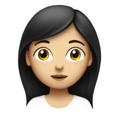 young white girl with black hair  meditating sticker