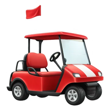 Red golf cart with red rims  sticker