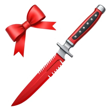 knife tied with a bow sticker