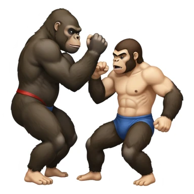 Gorilla punching a man sticker
