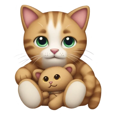 Cat holding a teddy bear  sticker