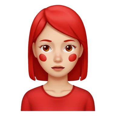 woman with red acne face sticker